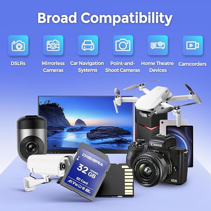 32GB CS100 SDHC UHS-I Memory Card - up to 100MB/s, C10, U1, V10, Full HD, SD Card for Computers, Digital Cameras, Home Theatre Devices, Car Navigation Systems (1 Pack)