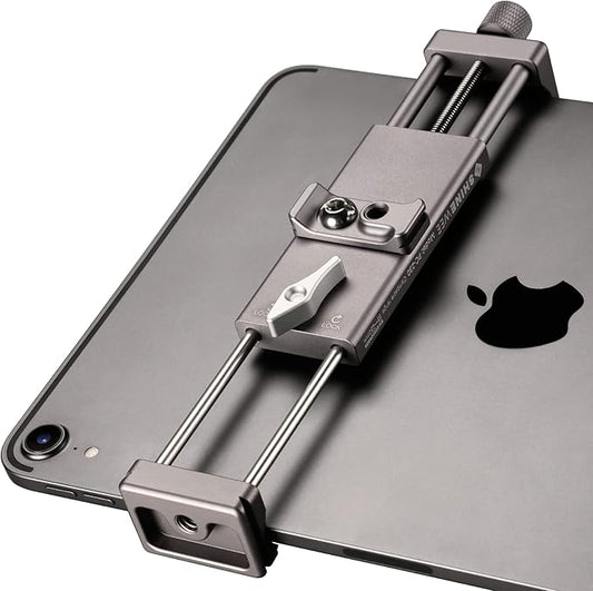 SHINEWEE Full Metal Tablet Tripod Holder - Compatible with iPad mini/Air/Pro | 1/4" Screw & Arca-Swiss Dovetail Mounts | Universal Tablet Clamp Adapter