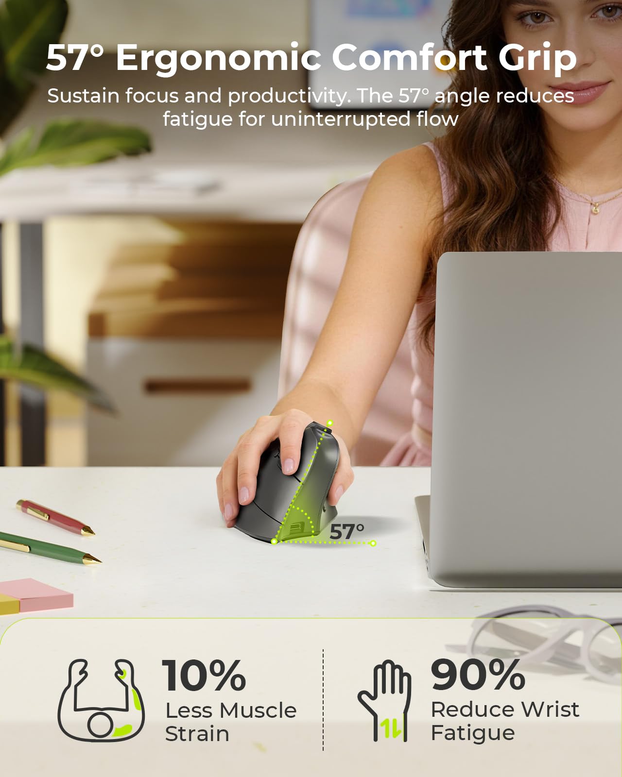 seenda MOU-302 Wireless Bluetooth Ergonomic Vertical Mouse with Volume Knob