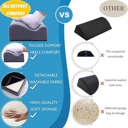 Foot Rest for Under Desk at Work, Ergonomic Under Desk Footrest with Washable Cover, Memory Foam Foot Stool for Office Chair & Gaming Chair, Back & Hip Pain Relief, Blue