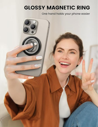Lamicall Magnetic Phone Ring Grip for MagSafe - [4.4lbs Ultra Magnet] Finger Holder, Father's Day for Father, 360° Metal Gear Hinge Ring Stand for iPhone 16 15 14 Pro Max, Cases, Mag Safe Accessories