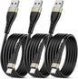 OIITH 3FT Gold 3Pack USB Type C to USB A 3A Fast Charging Cable for iPhone 15/15 Plus/15 Pro/15 Pro Max/Samsung/Pad/Laptop/LG
