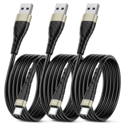OIITH 3FT Gold 3Pack USB Type C to USB A 3A Fast Charging Cable for iPhone 15/15 Plus/15 Pro/15 Pro Max/Samsung/Pad/Laptop/LG