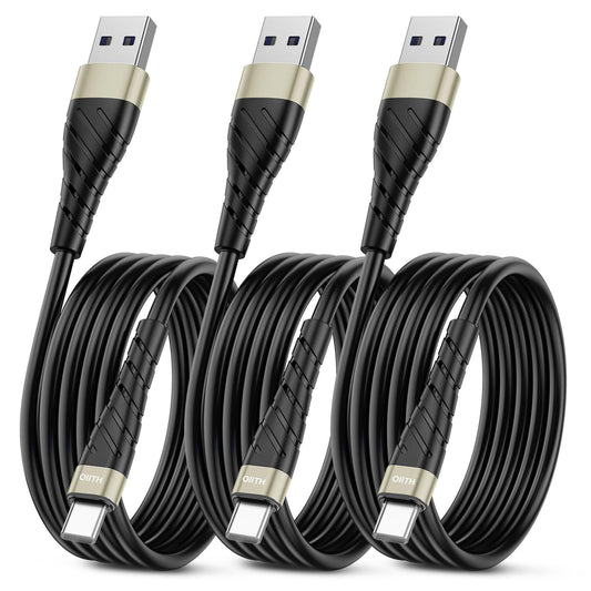 OIITH 3FT Gold 3Pack USB Type C to USB A 3A Fast Charging Cable for iPhone 15/15 Plus/15 Pro/15 Pro Max/Samsung/Pad/Laptop/LG