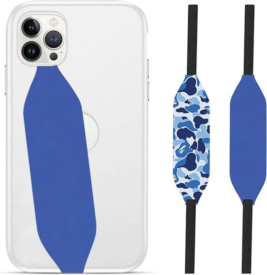 Switchbands Colorful Phone Grip 2 Pack – Reversible Elastic Phone Strap, Adhesive-Free, Arthritis Friendly Easy-Hold, Anti-Theft, Wireless Charging Compatible, Universal Fit – Blue & Cobalt Blue