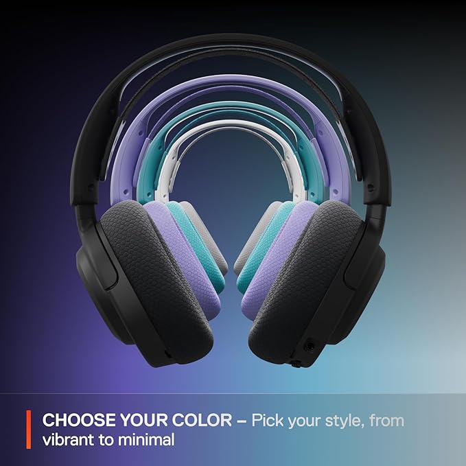 SteelSeries Arctis Nova 3P Wireless Multi-Platform Gaming Headset — Mobile App Control — 40 HR Battery — Neodymium Magnetic Drivers — 2.4GHz/Bluetooth — PS5, PS4, PC, Switch, Mobile — Aqua