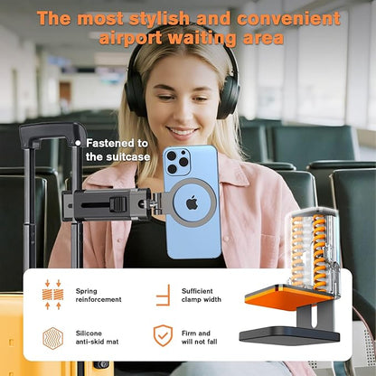 Airplane Phone Holder Mount,360° Adjustable Hands-Free Mount,Handsfree Airport Mount Long Flight Must Haves for Woman Man Fits iPhone 16 15 14 Pro Max Series