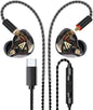 Vibes 202MC USB-C Wired Earbuds - HiFi in Ear Monitor Headphones - Noise Isolating Ear Buds w/ Mic - Clear Sound, Deep Bass & Comfort-Fit Earphones - MMCX to USBC, Silver Plated Cord, Carrying Case