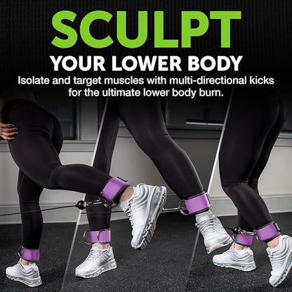 Gradient Fitness Ankle Straps (2 Pack) | Ankle Strap for Cable Machine, Ankle Bands for Working Out, Cable Ankle Strap