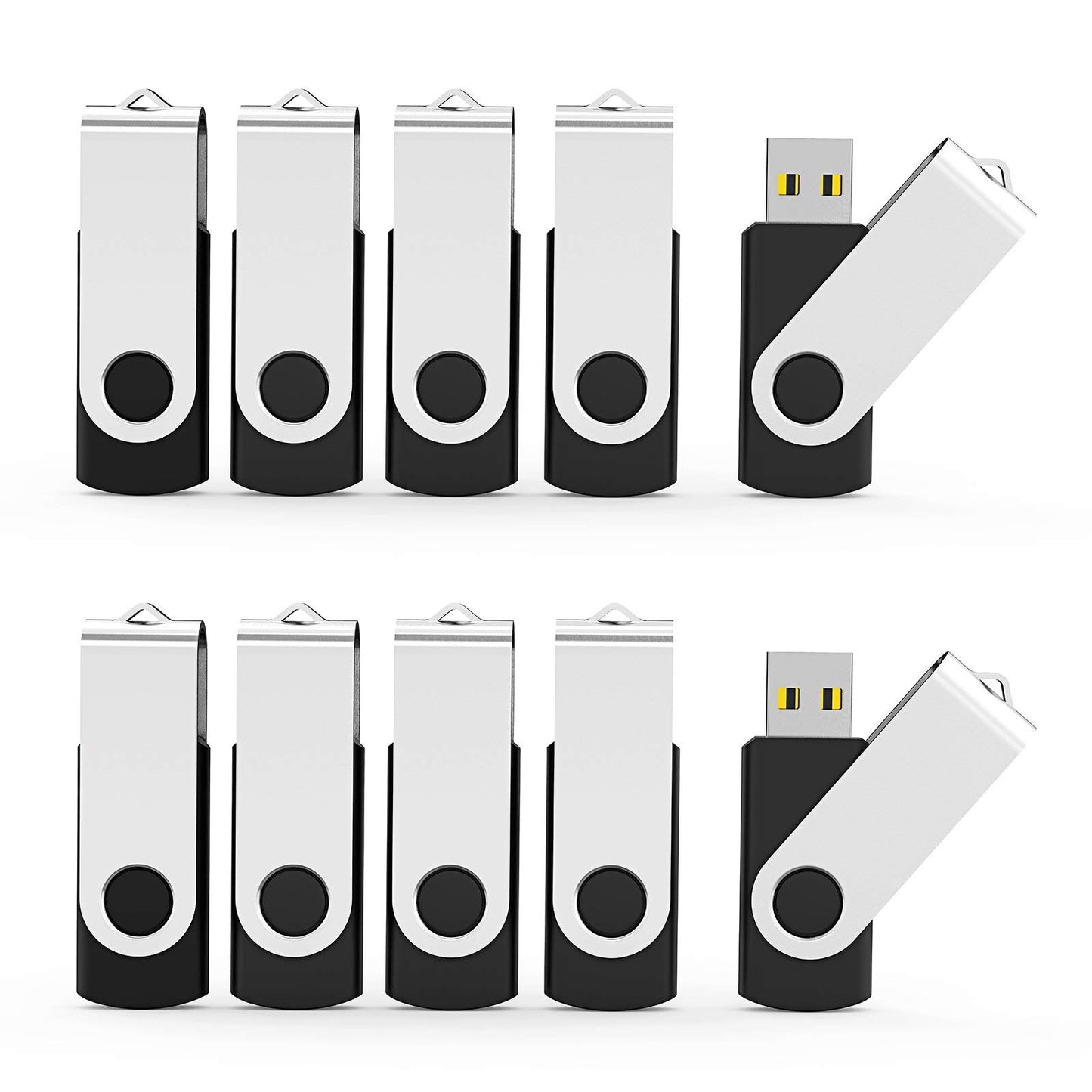 Aiibe 10 Pack 16GB Flash Drive 16GB USB 3.0 Flash Drive USB Drives USB 3.0 Memory Stick Thumb Drive Bulk 16 GB (Black)