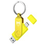 MOSDART 64GB USB C & A 3.2 150MB/s Dual Flash Drive with Keychain, Yellow