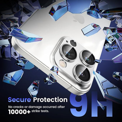 Tensea for iPhone 16 Pro/iPhone 16 Pro Max/iPhone 15 Pro/iPhone 15 Pro Max Camera Lens Protector, Metal Aluminum Alloy Tempered Glass Cover Camera Screen Protector Accessories, Case Friendly