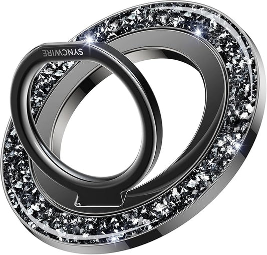 SYNCWIRE Magnetic Phone Ring Holder for MagSafe - Glitter Phone Grip Stand with 360° Rotation Finger Ring Kickstand Blingbling Compatible with iPhone 17 16 15 14 13 12 Pro Max MagSafe Accessories