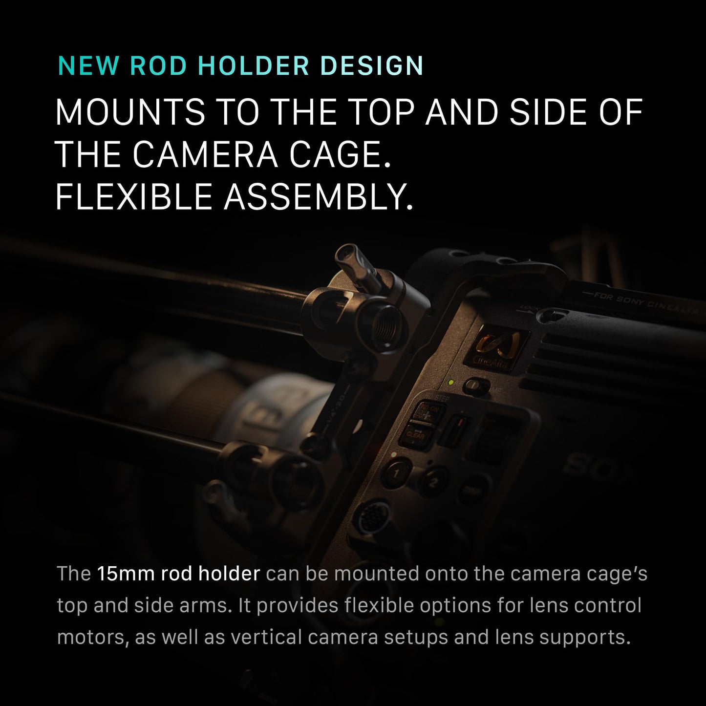 Tilta Camera Cage Compatible with Sony BURANO | Arri Rosettes, 1/4"-20 and 3/8"-16 Threads | w/Top Handle, Left/Right Side Arm, Battery Plate (Advanced Kit - V Mount)