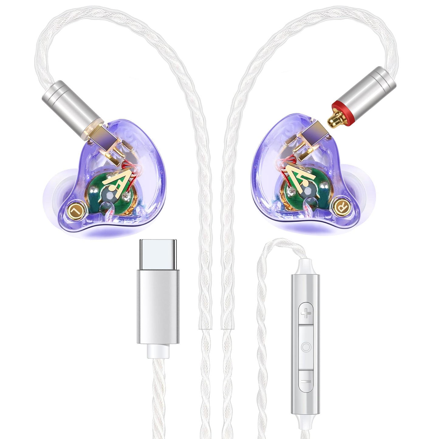 Audiovance Vibes 202MC USB-C HiFi Wired Earbuds, Type-C Headphones with Mic