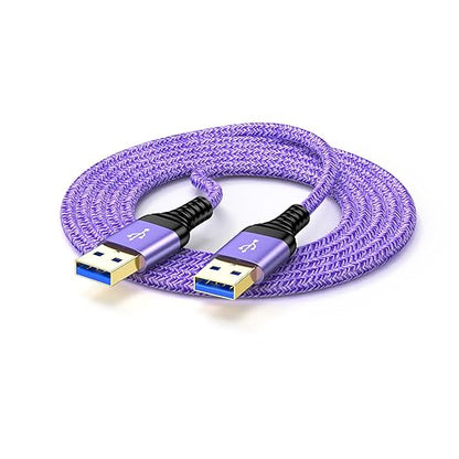 USB to USB Cable, 6FT USB 3.0 Male to Male Type A to Type A Cable Data Transfer USB Cord Double End USB Cable for Hard Drive Enclosures, Laptop Cooler, DVD Player, TV, USB 3.0 Hub, Camera, Set Up Box