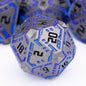 OGCOPHEN Metal DND Sci-fi Dice Set 7PCS Stripe Polyhedral Dice for Dungeons Dragons RPG Role Playing Game, Glitter D and D Dice with Gift Box D6 D8 D10 D12 D20 (Black&Blue Purple)