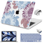 Teryeefi for MacBook Air 13.6 inch Case M5 M4 M3 M2 2022 2023 2024 2025 Model A2681 A3113 A3240 A3449 Plastic Hard Shell Cover with Screen Protector & Keyboard Cover & USB Adapter, Gold Flower Leaf