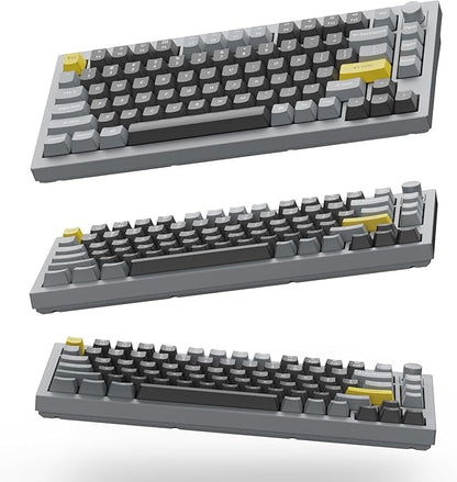 Keychron Q1 RGB Wired Custom Mechanical Keyboard Knob Version, 75% Layout QMK/VIA Programmable with Hot-swappable Gateron G Pro Blue Switch Double Gasket Compatible with Mac Windows Linux (Grey)