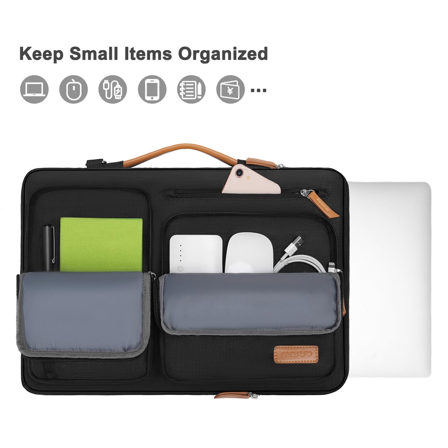 MOSISO 360 Protective Laptop Shoulder Bag, 15 inch Computer Bags