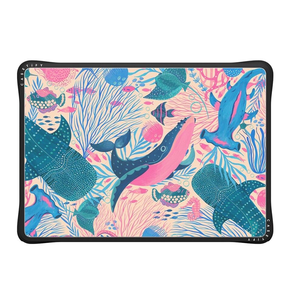 CASETiFY Impact MacBook Air 13.6" (M2-M5) Case [Cushioned Impact Corners/Scratch-Resistant/Anti-Slip Grip] - Under The Sea - Clear Black