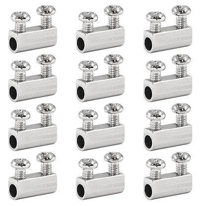 Biaungdo 12 Pcs Stainless Steel Wire Rope Cable Clamp, Adjustable New Upgrade Double Hole Wire Rope Clamp Fastener