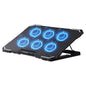 ICE COOREL Laptop Cooling Pad with 6 Cooling Fans, Cooling Pad for Laptop Fan 13-15.6 Inch, Laptop Cooler Stand with 6 Height Adjustable, Notebook Cooler Pad with Two USB Port