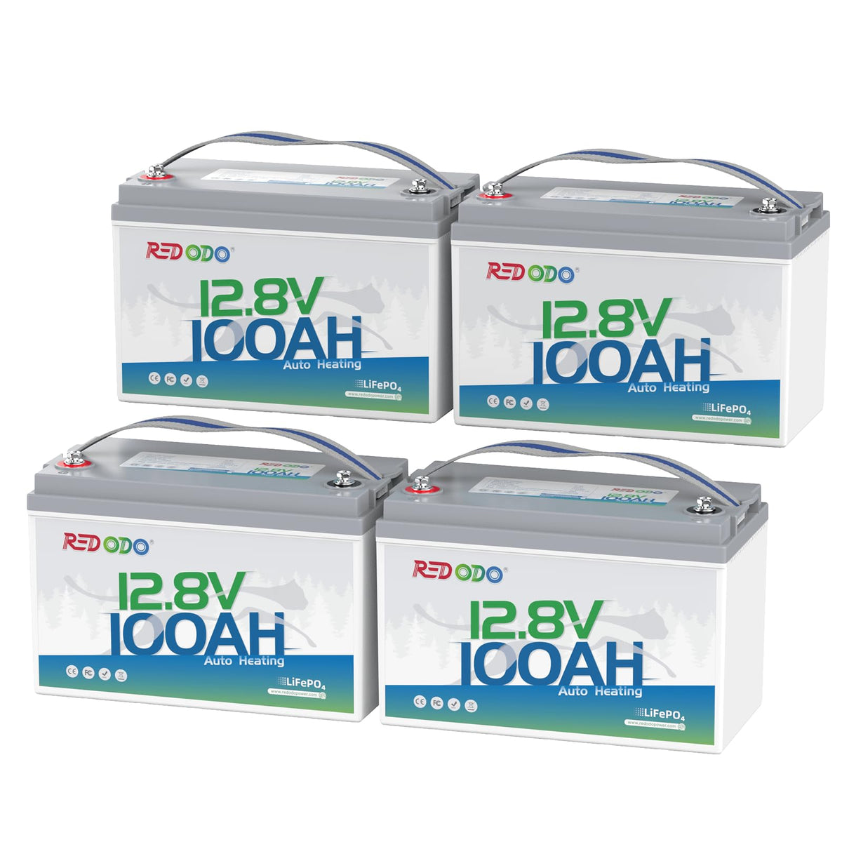 Redodo 2-Pack 12V 200Ah LiFePO4 Battery, 200A BMS, for RV, Marine, Solar