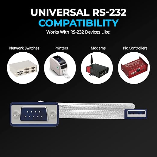 SABRENT USB 2.0 to Serial (9 Pin) DB 9 RS 232 Converter Cable, Prolific Chipset, HEXNUTS, [Windows 11/10/8.1/8/7/VISTA/XP, Mac OS X 10.6 and Above] 2.5 Feet (CB-DB9P)
