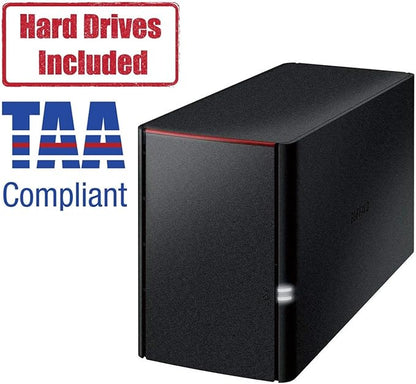 BUFFALO LinkStation SoHo 220 2-Bay Personal Cloud Office NAS 4TB (2x2TB) with Hard Drives Included