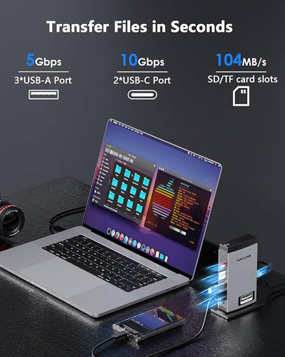 WAVLINK Docking Station 3 Monitors, Triple 4K@60Hz for MacBook M1/M2/M3/M4/Windows, Displaylink Dock with 3X HDMI or 2X DisplayPort, 130WPD,5 USB Ports, Ethernet, Audio, SD/TF