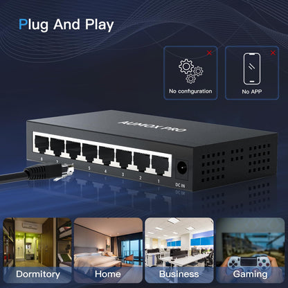AUMOX PRO 5 Port Gigabit PoE Switch 78W 4 PoE+1 Uplink VLAN Unmanaged