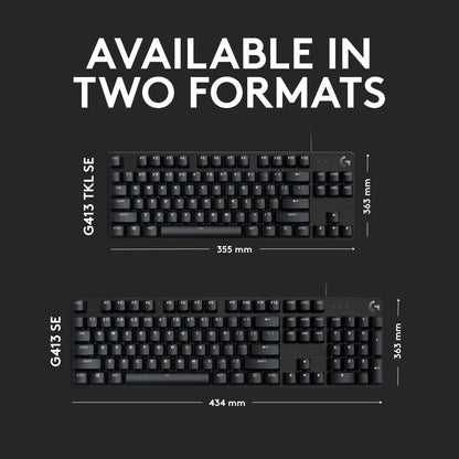 Logitech G413 TKL SE Mechanical Gaming Keyboard - Black