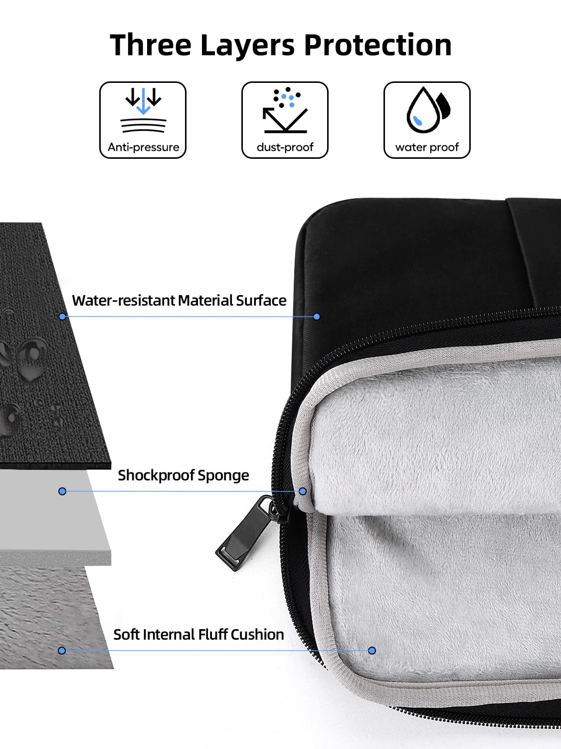 EVICIV Laptop Sleeve Case 19 inch, Portable Computer Cover Bag/Handbags