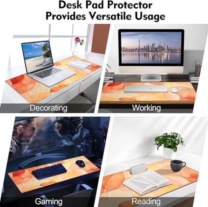 Galdas Gaming Mouse Pad XXL XL Large Long Extended Big Mousepad Non-Slip Rubber Keyboard Mouse Pad with Stitched Edges for Laptop Home Office (31.5x11.8x0.08 Inch) -Fall Leaf