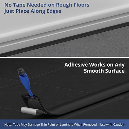 ZhiYo 3.6ft Cord Covers for Wires on Floor, Cord Hider Floor Hide Extension Cords, Soft PVC Cable Cover Cable Protector, Wire Cavity W0.62in H0.31in, Vintage Coffee