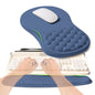 KUOSGM 2-in-1 Ergonomic Set, Wave Rise Keyboard Wrist Rest and Massage Bulge Slope Mouse Pad Wrist Support, Cushion Memory Foam Integrated to Relieve Wrist Pain, Cute Cat Paws