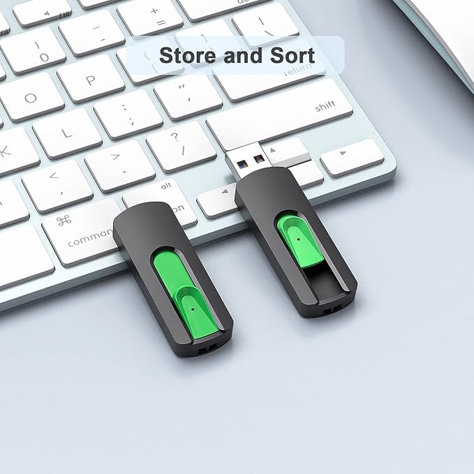 Aiibe 128GB Flash Drive 3.0 2 Pack, Upgraded 130MB/s USB 3.0 Flash Drive High Speed USB Drive Thumb Drive Retractable Memory Stick Jump Drives 128GB Zip Drive for PC Laptop, Green