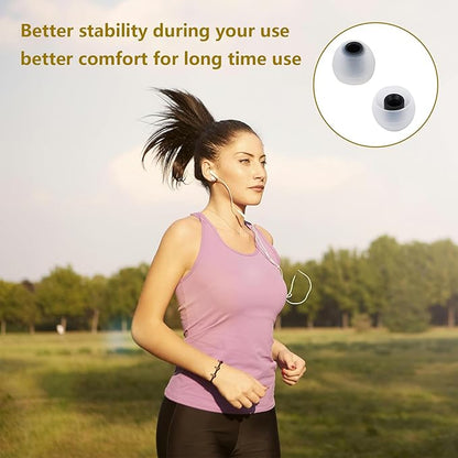 Silicone Replacement Earbud Tips Earbud Covers Fit for in-Ear Headphones (Inner Hole 3.8mm -5.1mm) Earbud Replacement Tips Earbud Rubber Tips 9 Pairs S/M/L, transparent/Black