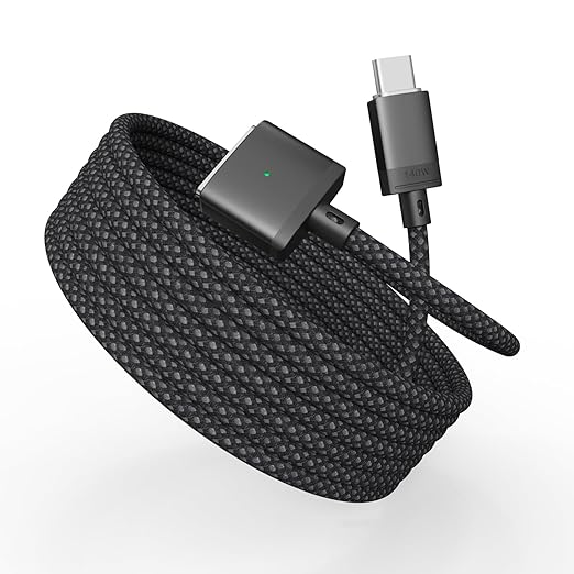 LONNIELONLI USB-C to Magnetic 3 Cable 140W for M4 MacBook Air Pro Charger, Magnetic Safe 3 Cable for MacBook Air (15''/13'' M4 2025, M3 2024, M2 2023, M2 2022), Pro (16"/14" 2024/2023/2021) 6.6ft
