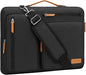 MOSISO 360 Protective Laptop Shoulder Bag,14 inch Computer Bag Compatible with HP Lenovo Dell ASUS Acer, HP, Dell Latitude, Lenovo,Side Open Messenger Bag with 4 Zipper Pockets&Handle, Black
