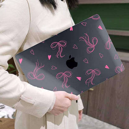 MEEgoodo Case for MacBook Air M4/M3/M2 13.6 inch 2025 2024 2022, Fit Model A3240 A3113 A2681, Compatible with MacBook Air 13 inch, Laptop Hard Shell Case with Keyboard Cover, Ribbons Bow