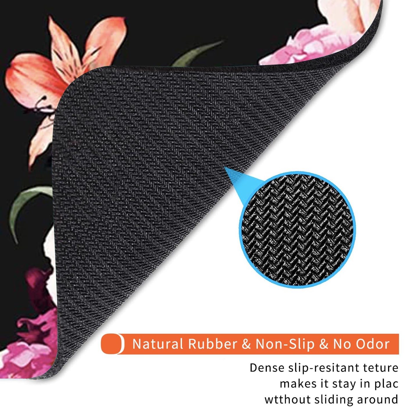Armanza Square Mouse Pad Pink Flower, Personalized Premium-Textured Custom Mouse Mat Design, Washable Mousepad Cloth, Non-Slip Rubber Base Computer Mouse Pads for Wireless Mouse