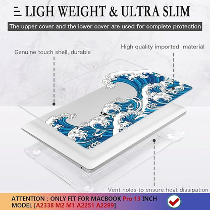 CISSOOK Wave Case for MacBook Pro 13 inch Case 2025-2020 Release