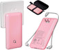Q 10000mAh Power Bank, Slim Portable Charger,4 Output External Battery Pack with Built-in AC Wall Plug Micro USB C 3 Cables Compatible with iPhone Samsung Android Phone Tablet and More