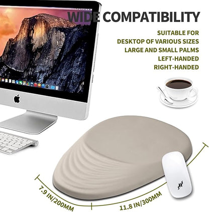 Hokafenle Ergonomic Mouse Pad Wrist Support, Terraced Slope Carpal Tunnel Wrist Pad for Mouse with Unibody Memory Foam, Wrist Rest Pain Relief Mousepad (Apricot, 11.8x7.9 in)
