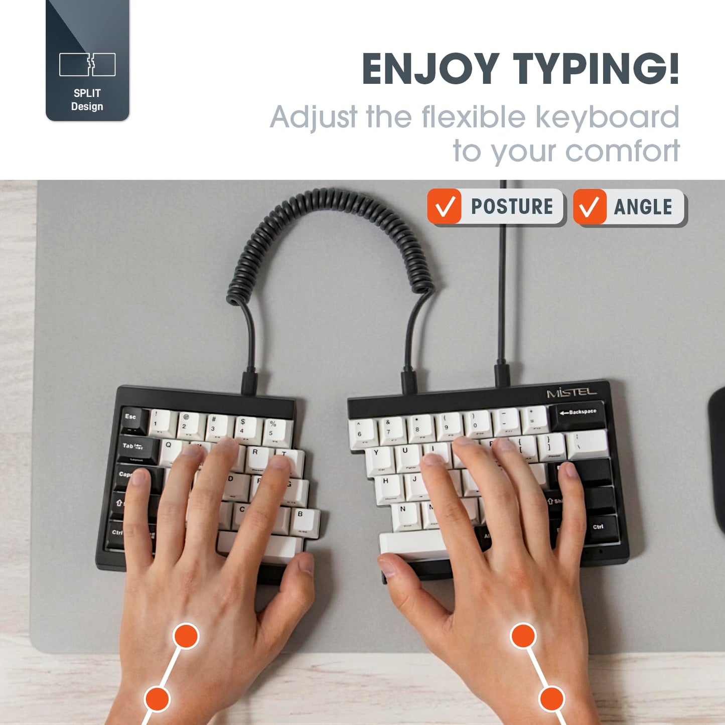 BAROCCOMiSTEL MD600 V3 RGB ORCA TKL Ergonomic Mechanical Keyboard, Cherry MX, Split Layout, PBT DoubleShot Keycap, Windows OS Compatible (Silent Red)