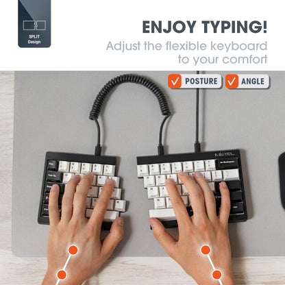 BAROCCOMiSTEL MD600 V3 RGB ORCA TKL Ergonomic Mechanical Keyboard, Cherry MX, Split Layout, PBT DoubleShot Keycap, Windows OS Compatible (Silent Red)