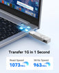 ORICO 512GB Portable Solid State Drive, 1050MB/s Dual-Port Rotating Metal External SSD with 90° Click-Stop, Reliable Storage for iPhone 16, 17 Series, Type-C Smartphone, Mac, Audio, Vehicle - A101