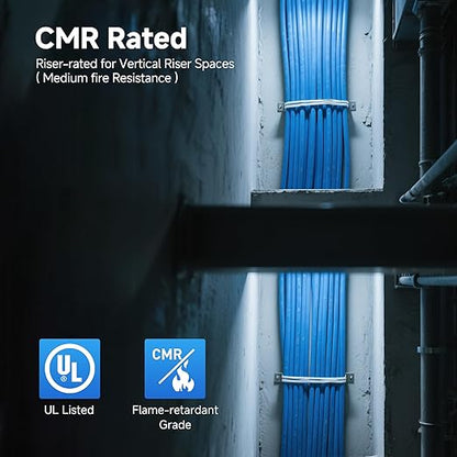 Cable Matters [UL Listed] 10Gbps in-Wall Riser Rated (CMR) 23AWG Bare Copper Cat6 Ethernet Cable - 300ft, Cat 6 Ethernet Cable Spool, Cat 6 Cord Bulk, Black